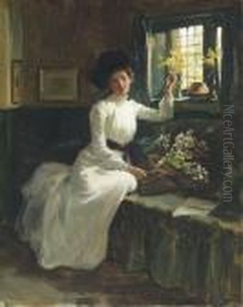 Emblems Of Spring Oil Painting by George Percy Jacomb-Hood