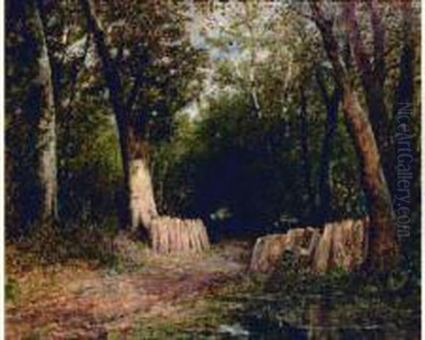 Sous-bois Oil Painting by Sir Alfred East