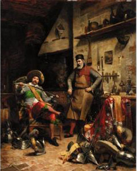 A Fine Blade Oil Painting by Sir Alfred East