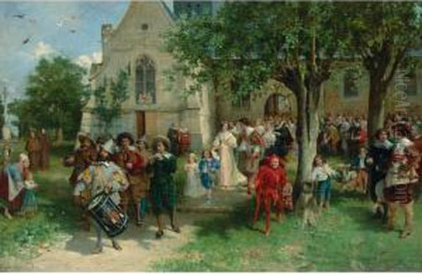 The Baptism Oil Painting by Sir Alfred East