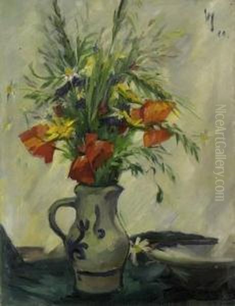 Blumenstilleben Oil Painting by Willy Jaeckel