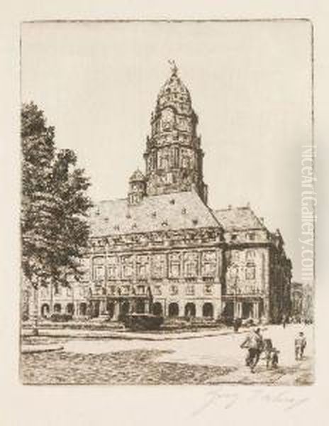 Altstadter Rathaus Oil Painting by Georg Jahn