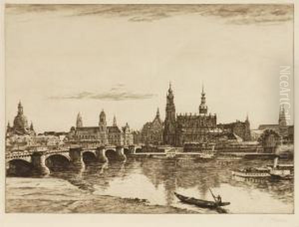 Ansicht Dresden Oil Painting by Georg Jahn