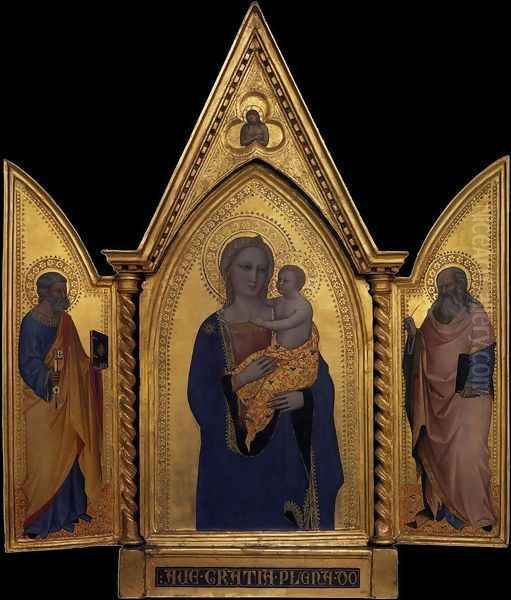 Madonna and Child with Sts Peter and John the Evangelist 1360 Oil Painting by Nardo di Cione