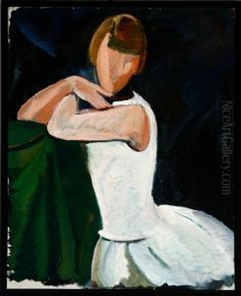 Ballet Girl Oil Painting by Ville Jais-Nielsen