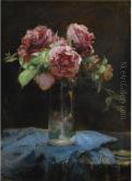 Roses Oil Painting by Georg Jakobides