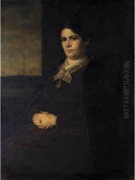 Woman Oil Painting by Georg Jakobides