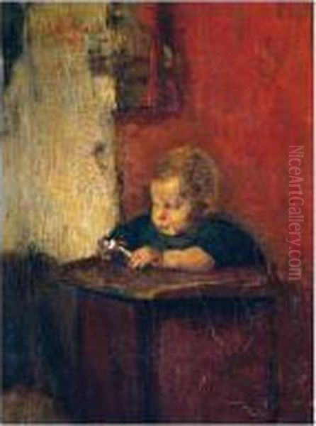 Playtime Oil Painting by Georg Jakobides