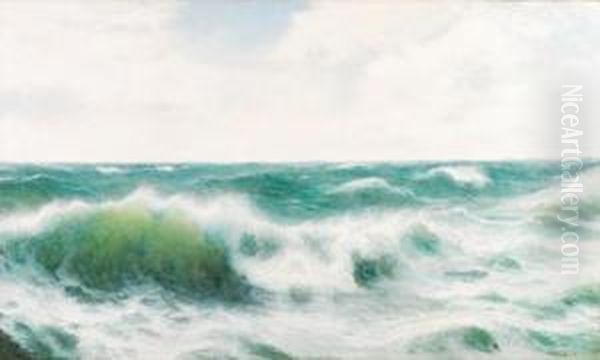 Breaking Waves Oil Painting by David James