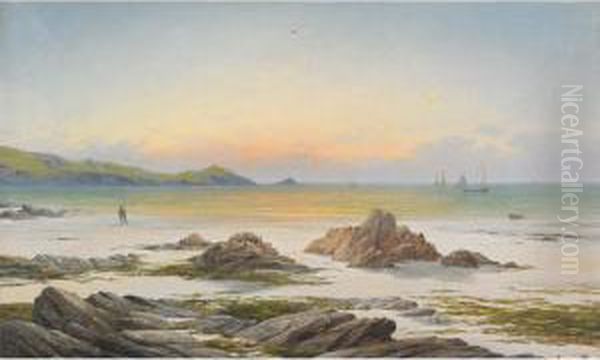 Figure On The Coast, Murray Bay? Oil Painting by David James