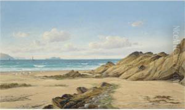 A Summer Day, Pembrokeshire Coast Oil Painting by David James