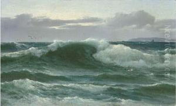 A Breaking Wave Oil Painting by David James