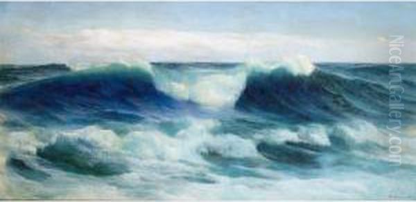 Breaking Waves Oil Painting by David James