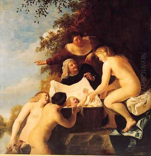 The Finding of Moses Oil Painting by Christiaen van Couwenbergh