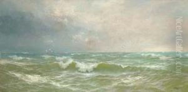 Crashing Waves Oil Painting by David James