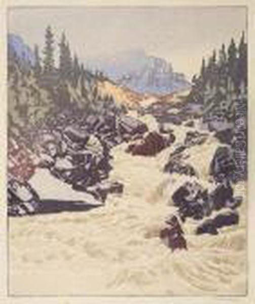 Above Lake Louise Oil Painting by Walter John James