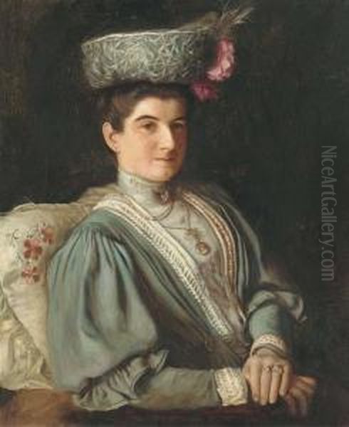 Portrait Of A Lady Oil Painting by Walter John James