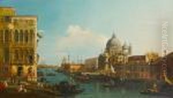 The Grand Canal, Venice, With Santa Mariadella Salute And The Punta Della Dogana Beyond Oil Painting by William James