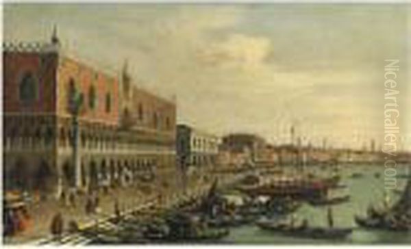 Venezia, Il Palazzo Ducale E La Riva Degli Schiavoni Oil Painting by William James