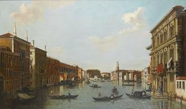 The Grand Canal, Venice, Looking
 North West From The Palazzo Vendramin-calergi Towards San Geremia Oil Painting by William James