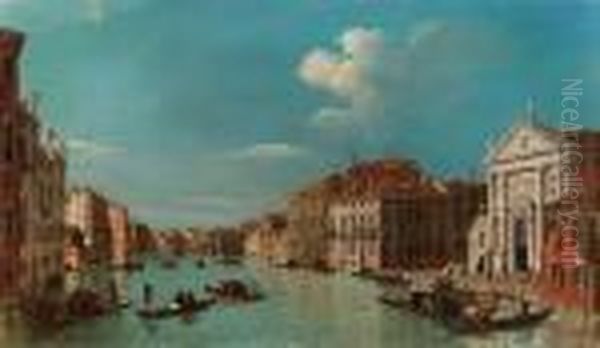 Veduta Del Canal Grande Dalla Chiesa Di San Stae Verso Rialto Oil Painting by William James