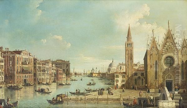 The Grand Canal, Venice From Santa Maria Della Carita To The Bacino Di San Marco Oil Painting by William James