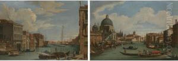 View Of The Grand Canal: A Pair Oil Painting by William James