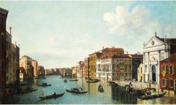 The Grand Canal At Santa Stae, Venice Oil Painting by William James