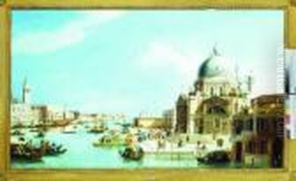 Venice, The Entrance Of The Grand Canal Looking East Oil Painting by William James