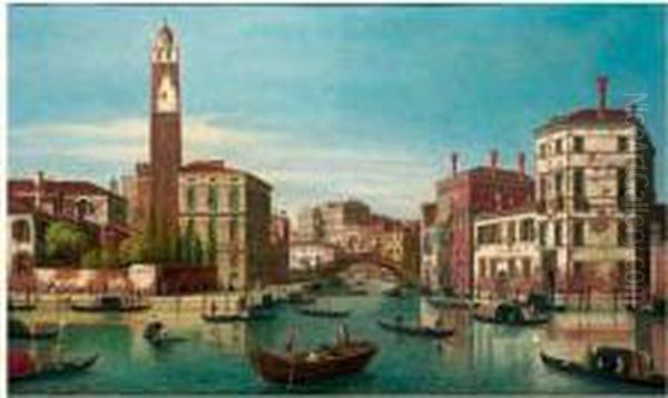 Vue Du Palais Labia Et De Canareggio A Venise Oil Painting by William James