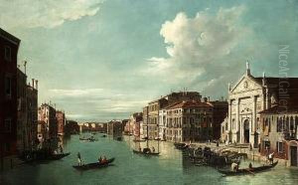 The Grand Canal, Venice, Looking
 Toward The South East With Santo Stae And The Fabbriche Nuove Oil Painting by William James