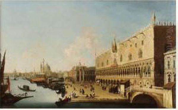 Vue Du Palais Des Doges A Venise Et La Salute En Arriere Plan Oil Painting by William James