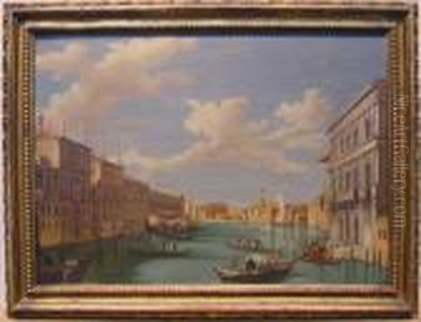 Venetian Canal Oil Painting by William James