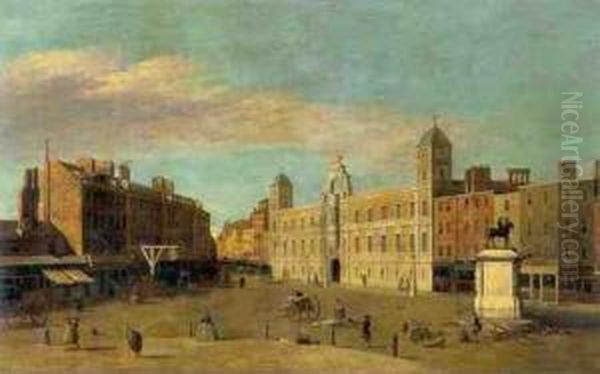 A View Of Northumberland House, London Oil Painting by William James