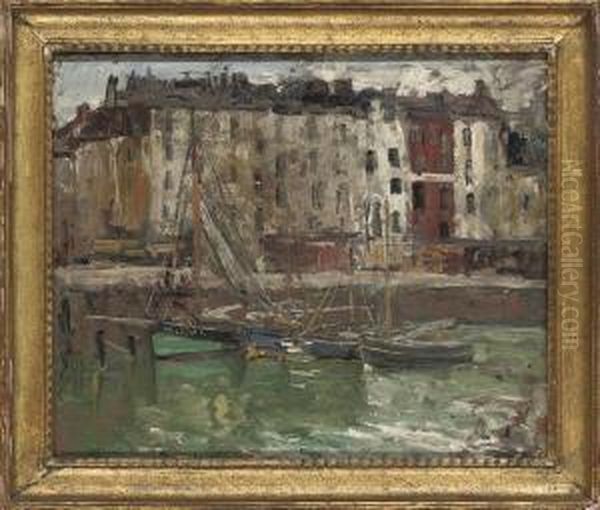 Dieppe Harbour Oil Painting by Alexander Jamieson