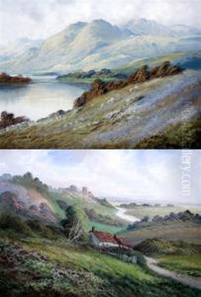 Chepstow Castle & Loch Achray Oil Painting by Alexander Jamieson