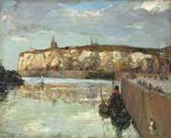 Dieppe Harbour Oil Painting by Alexander Jamieson