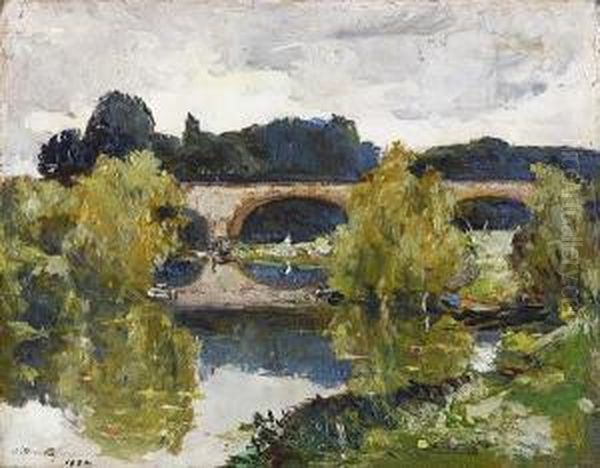 Sketch, Pont De L'arches On The Seine Oil Painting by Alexander Jamieson