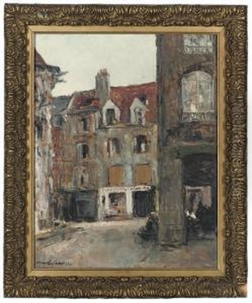 French Street Scene Oil Painting by Alexander Jamieson