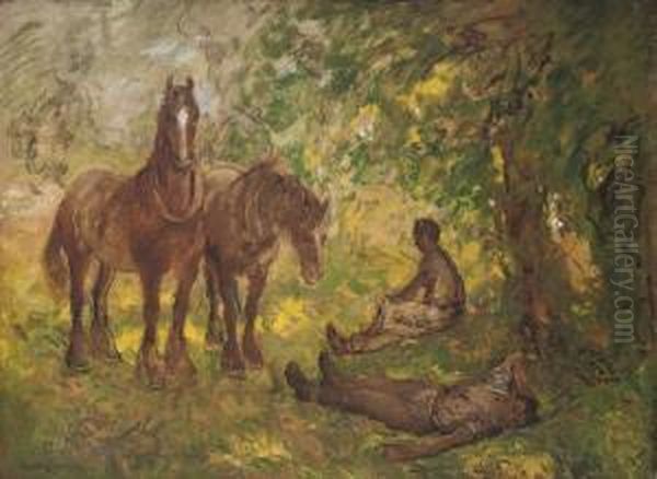 The Ploughmen's Rest Oil Painting by Alexander Jamieson