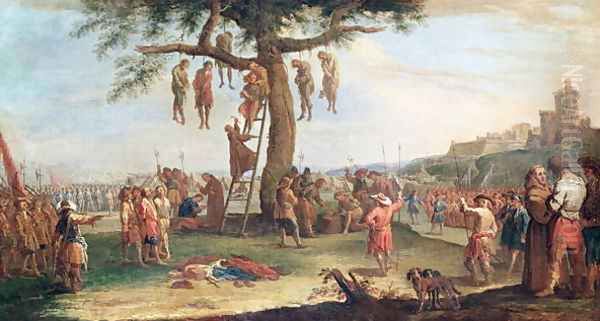 The Hanging, from the 'Miseries and Misfortunes of War' series Oil Painting by Claude Callot