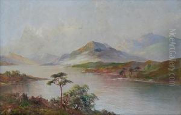 A Highland Loch Landscape Oil Painting by F.E. Jamieson