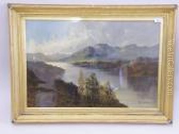 A Large Gilt Framed Oil On Canvas Oil Painting by F.E. Jamieson