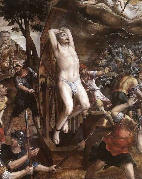 The Torture of St George 1580s Oil Painting by Michiel van Coxie