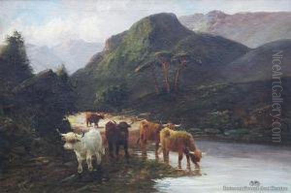 Pass At Dunkeld Oil Painting by Frances E. Jamieson