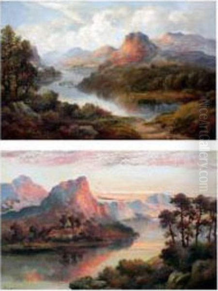 Nr Teignabruish & Loch Leven Oil Painting by Frances E. Jamieson