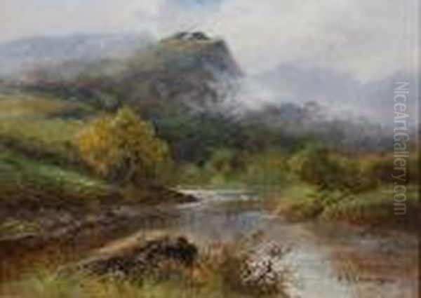 Mountain River Landscape by Frances E. Jamieson