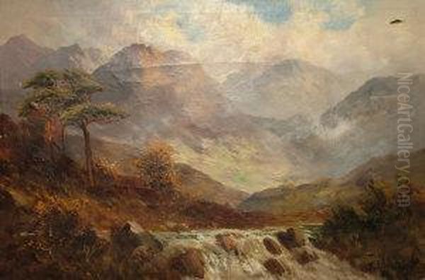 Highland River Landscape Oil Painting by Frances E. Jamieson