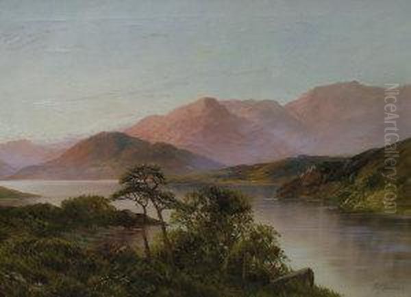 Highland Loch At Dusk Oil Painting by Frances E. Jamieson