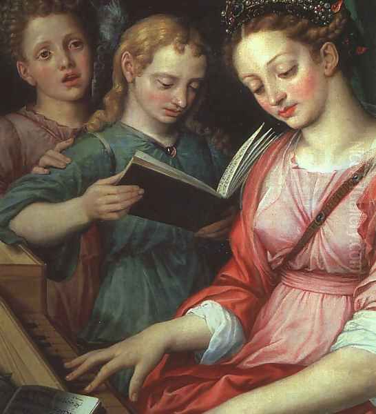 Saint Cecilia, 1569 Oil Painting by Michiel van Coxie